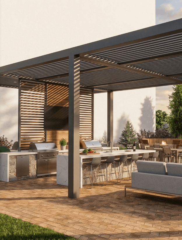 Outdoor kitchen and grill station