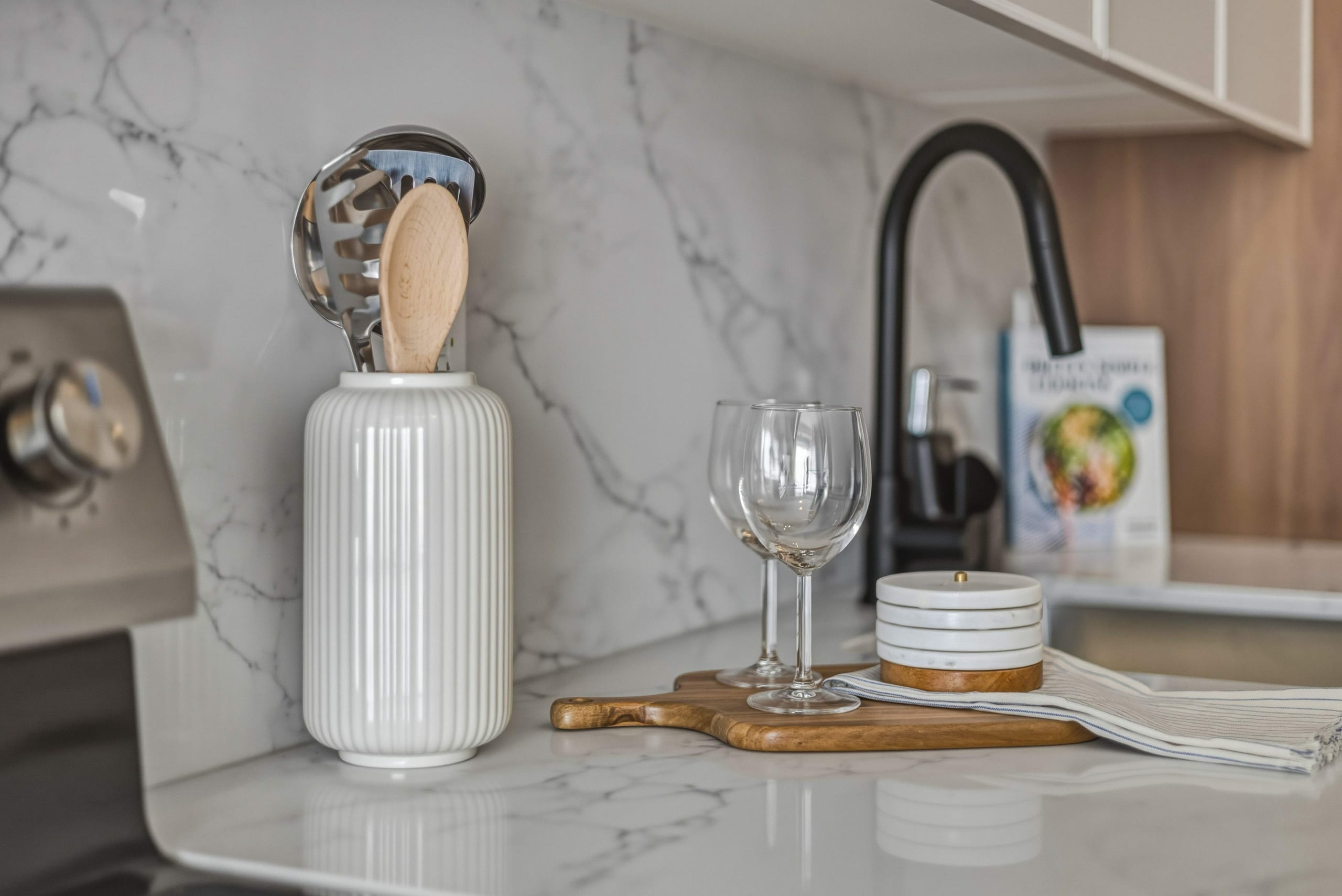 Kitchen counter and faucet detail