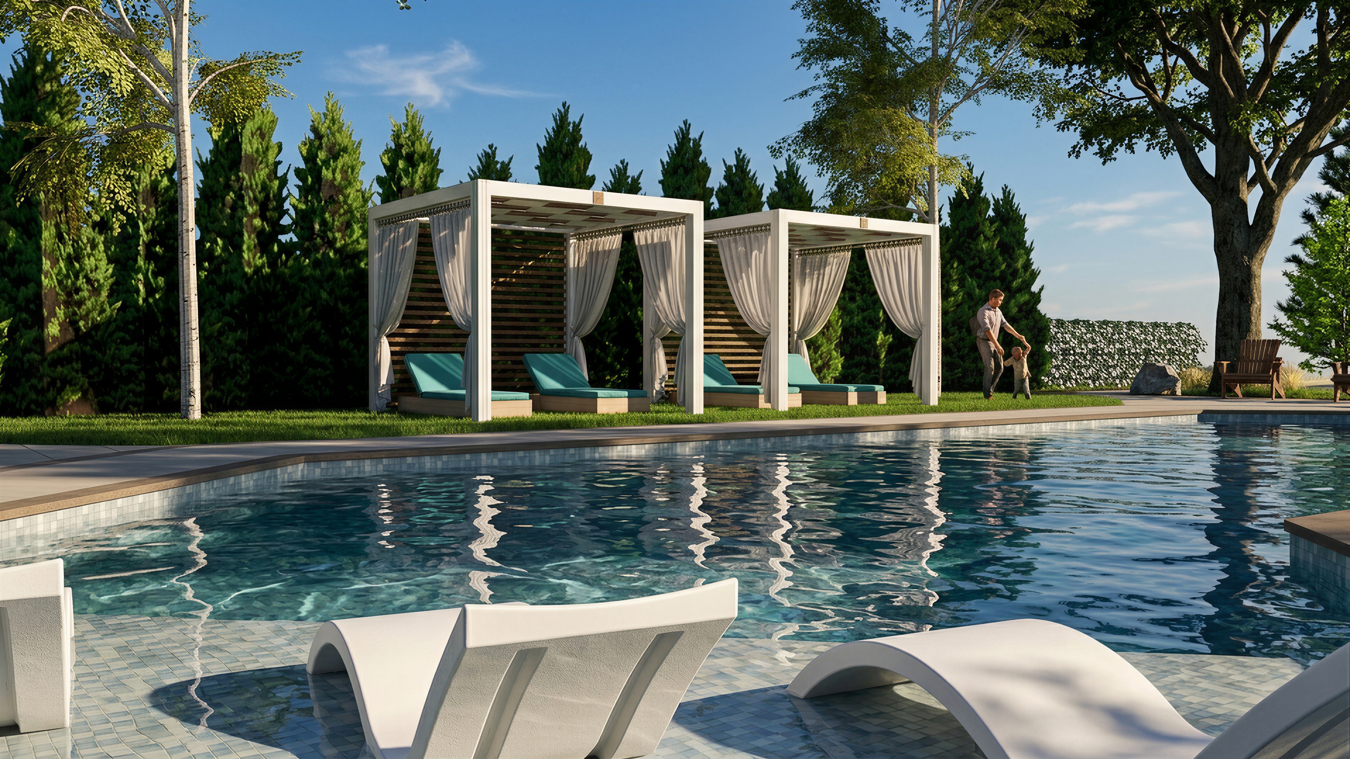 Santé Apartments — Resort outdoor pool with sundeck